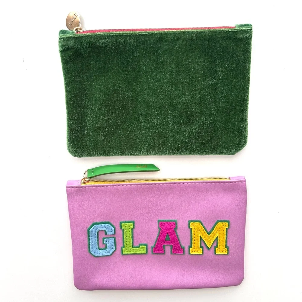 🔸NWOT Set of 2 Chic Vibrant Cosmetic Makeup Bags Cases Pouches ‘GLAM’